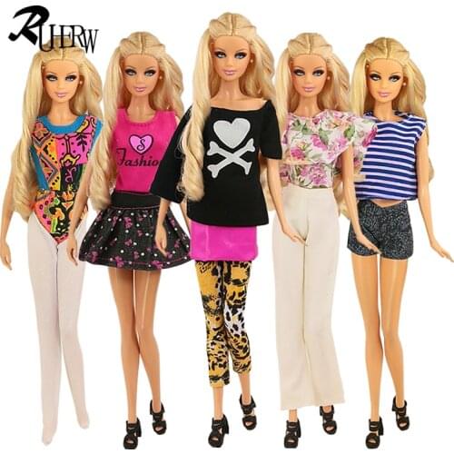 5 piece/lot 2021 New Fashion casual skirt Princess dress clothing for barbie doll Free shipping