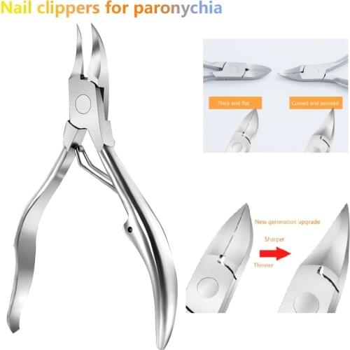 Olecranon Nail Scissors Clippers Oblique Thick Cuticle For Paronychia Fingernail Stainless Steel Toenail Nipper Trimming Tool