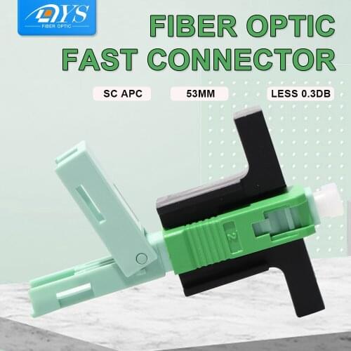 100pcs FTTH Optical Fast Connector Single-Mode SC APC Fast Connector Embedded Connector