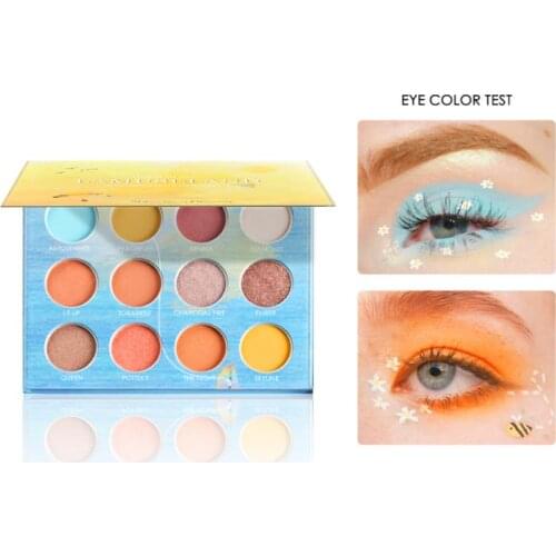 12 Colors Eye Shadow Palette Earthy Pearly Matte Easy To Color Eyeshadow Powder Silky Long-lasting Eye Makeup Waterproof TSLM2
