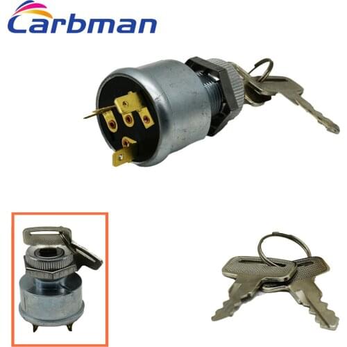 Carbman Key Ignition Switch For EZGO Golf Cart 4 Terminal 81+ Gas Electric 33639-G01