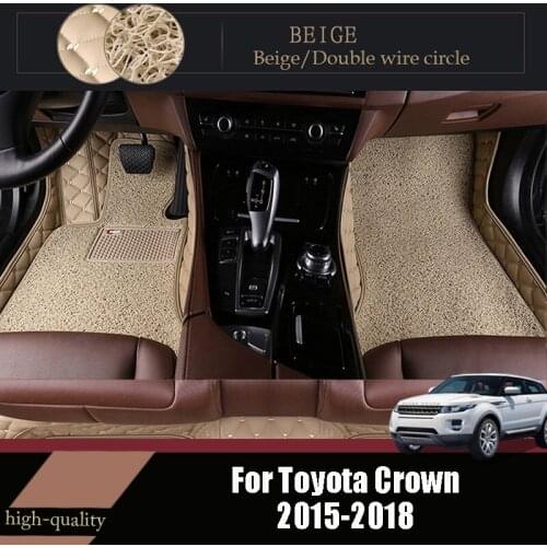Luxury Double Layer Wire Loop Car Floor Mats For Toyota Crown 2018 2017 2016 2015 Carpets Auto Interior Styling Protector Covers