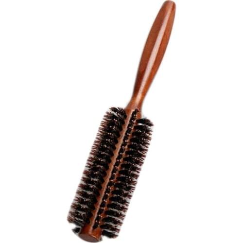 6 Types Natural Boar Bristle Rolling Brush Straight Twill Hair Comb Round Barrel Blowing Curling DIY Hairdressing Styling Tool