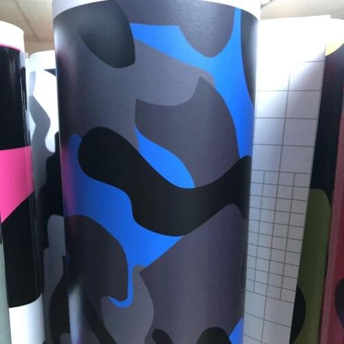 Blue grey black Camo Vinyl Film Car Wrap Motorcycle Decal Phone Laptop Car Styling Camouflage Car Sticker Film Sheet DIY