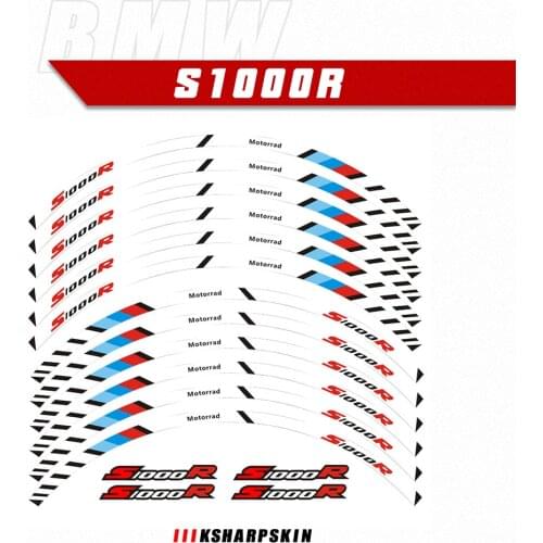 12 Strips Reflective Motorcycle decals Wheels Rim Motorbike Moto Stickers decoration Styling For BMW S1000R s1000 r s 1000r