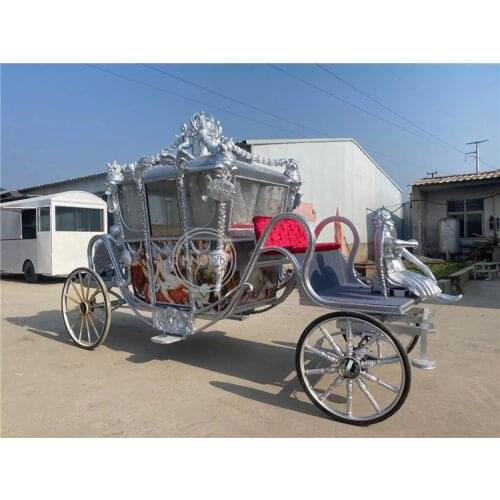 Electric Vehicle Horse Carriage Sightseeing Cart With Four Seat Factory Directly Build For Whole Sale