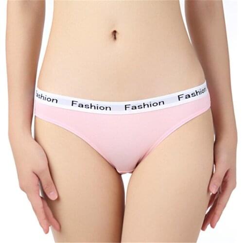 Sexy panties women Fashion printed Pink cotton briefs female underpants ladies Seamless underwear Plus Size thongs and g strings