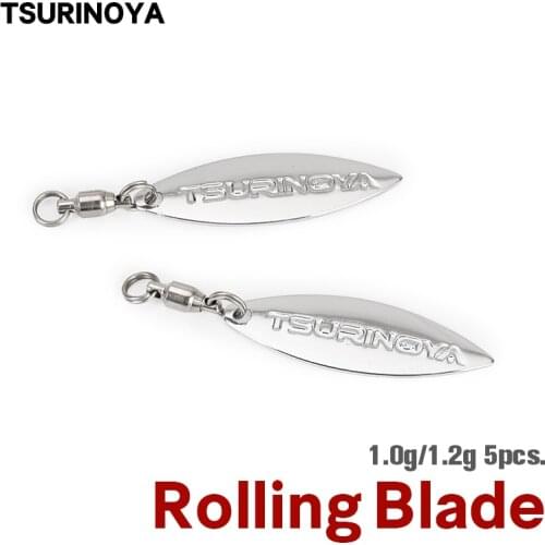 TSURINOYA 5PCS Metal Lure DIY Swivel Rolling Spinner Blade 1.0g 1.2g Artificial Spinnerbait VIB Frogs Fishing Spoon Accessories