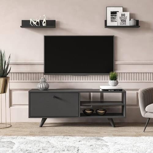 UBBU Home Mini Smart V2 Tv Unit Anthracite With Shelves