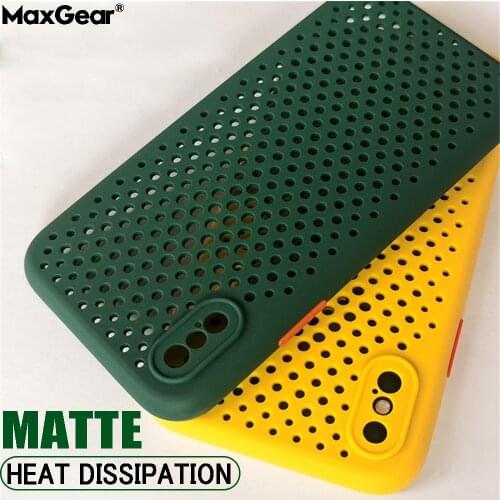 Ultra-thin Cooling Breathable Case For iPhone 12 Mini 11 Pro xs MAX XR X 6 6S 7 8 Plus SE Color Heat Dissipation Soft Back Cover