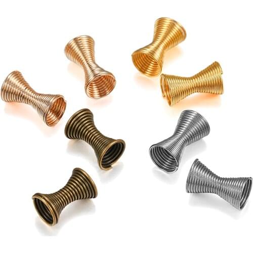 30pcs Metal Spring Funnel Shape Spacer Beads Caps Beading DIY Findings End Caps Bead Stoppers For Jewelry Makings Accessories