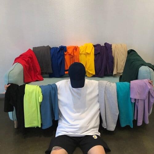 Women Tshirt dropshipping casual tops Gothic Solid color 95% cotton korean style Harajuku vintage Short sleeve oversized clothes