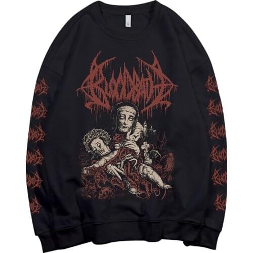 2 designs Sweden band BLOODBATH Pollover Sweatshirt rock hoodie heavy death metal sudadera rocker streetwear fleece Outerwear