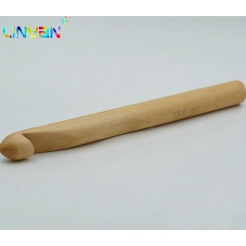 18 mm 1 piece Bamboo Sewing weaving Tools Crochet Hooks Knitting Needles Smooth New Weave Craft Crocheting CBRL Wood needle t59