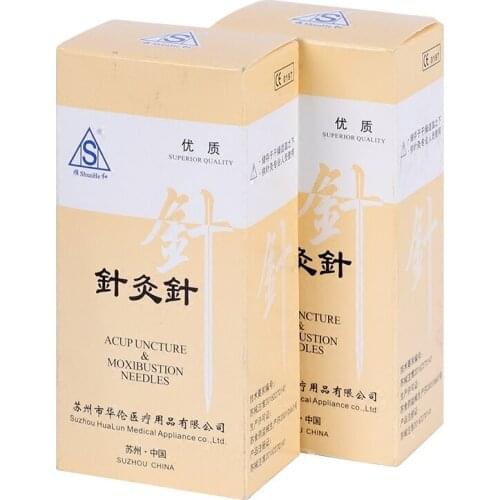 200pcs/box Chinese Traditional Silver Handle Acupuncture Needles Reusable Aluminum Packing Massage Needle 0.25/30/35/40mm