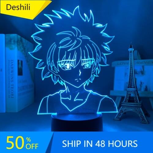 3d Led Lamp Anime Hunter X Hunter Killua for Bedroom Decor Nightlight Birthday Gift Acrylic Led Night Light Hxh Killua Cute
