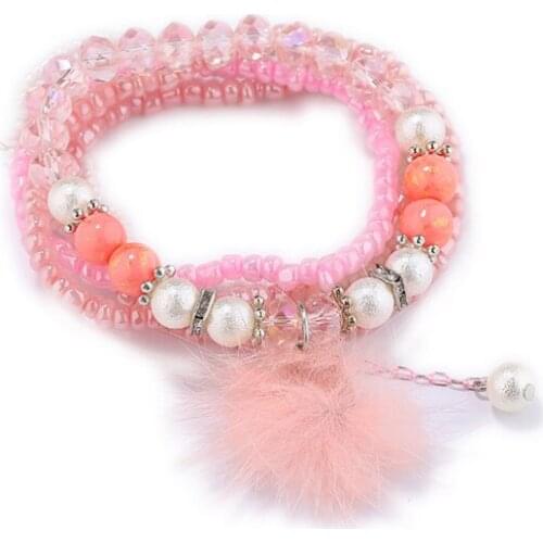 7pcs/set Handcraft Boutique Fashion Multilayer Crystal Stone Beads Strand Bracelets Venonat Bangles Pulseras Boho Mujer