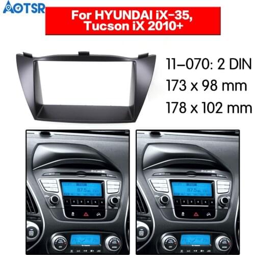 Car Radio Fascia 2 Din Frame Kit For HYUNDAI iX-35 Tucson iX 2010+ Trim Dash Facia Panel Stereo Radio Audio Bezel dash Mount Kit