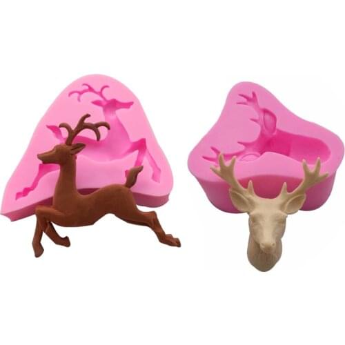 Free shipping elk cooking tools fondant baking DIY Cake Sugar chcolate Shaped Silicone Craft Tray candy mold