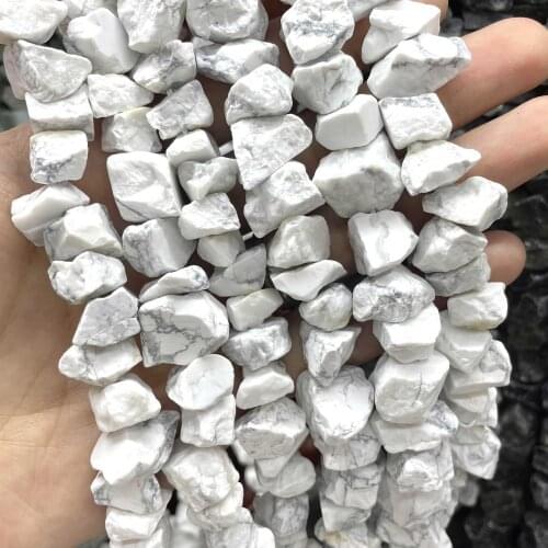 8-12mm Natural Irregular Freeform White Howlite Turquoises Stone Beads Minerals Diy Bracelet Necklace Jewelry Making 7.5"