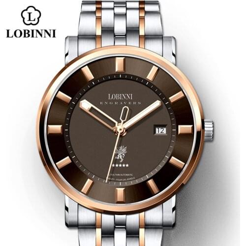 LOBINNI 316L Stainless Steel Mens Watches Top Brand Luxury Japan Movement Mens Mechanical Watch Fashion часы наручные мужские
