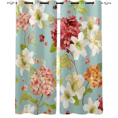 Lily Flowers Autumn Window Treatments Curtains Valance Window Blinds Bedroom Curtains Kids Room Decor