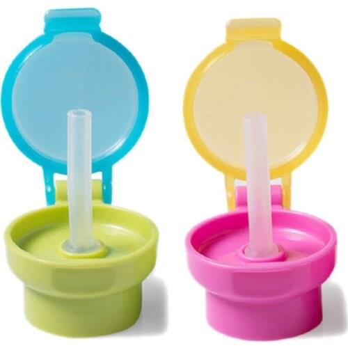Children Kids Feeding Drinking Cup Cover with Straw 2.7cm Caliber Baby Toddler Water Cup Cover For Bottle PP Resin Nursing Cover