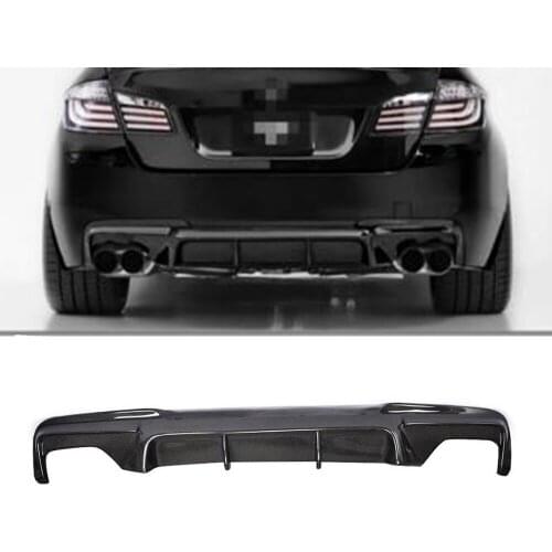 Carbon Fiber Rear Bumper Diffuser Lip Spoiler for BMW 5 Series F10 M Sport M Tech Sedan 525i 528i 2011 - 2016 Black FRP