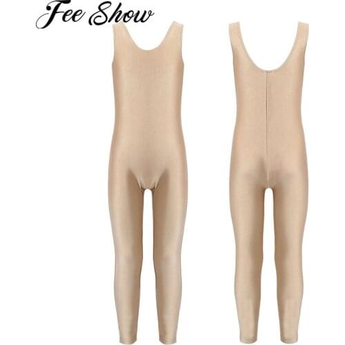 Kids Girls One-Piece Gymnastics Leotards Bodysuit Sleeveless Skin-Tight Ballet Dance Leotard Exercise Gym Yoga Sports Jumpsuits