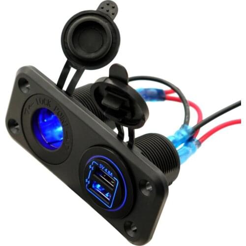 Dual USB Charger Socket Power Outlet Waterproof for Car Boat Marine ATV Mobile