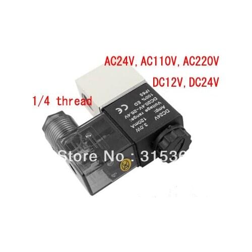 Free Shipping 120PCS/LOT 1/4'' 2 Way Aluminum Solenoid Valve 2V025-08