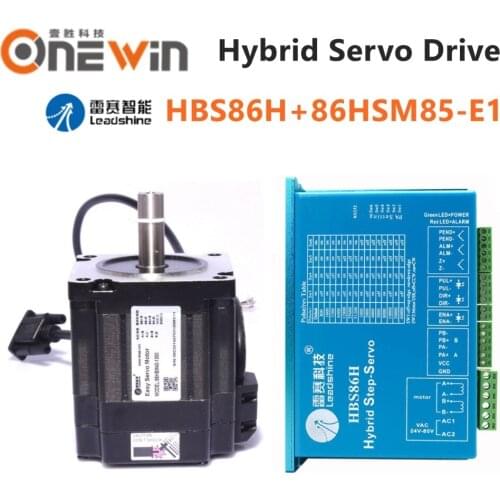 Leadshine HBS86H+86HSM85-E1 8N.M 1144oz-in 2 phase closed loop hybrid stepper motor 86mm driver 8A 30~100VDC