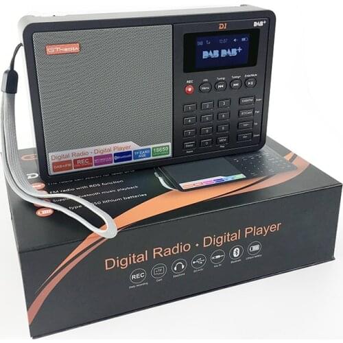 GT Media D1 D2 Handhel Digital RSD stereo FM DAB+ Radio TF SD Card Player Support Clock/Alarm/Sleep Timer with time backup
