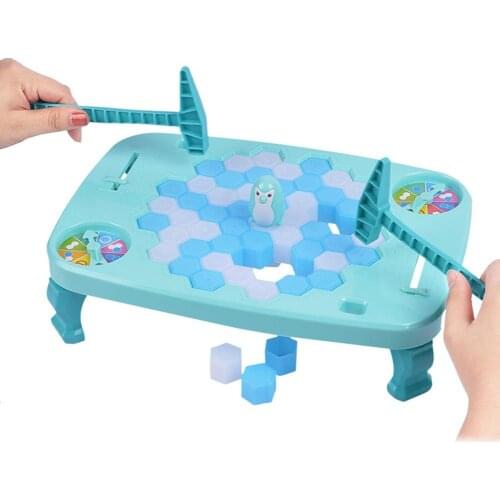 Puzzle Table Games Penguin Ice Pounding Penguin Ice Cubes Save Penguin Knock Ice Toys for Desktop Interactive Game