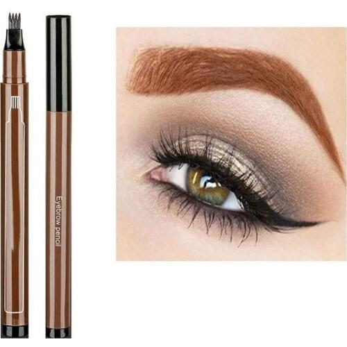 Non Blooming Eyebrow Pencil Durable Liquid 4 Heads Eyebrow Pencil Waterproof and Sweatproof Eyebrow Pencil
