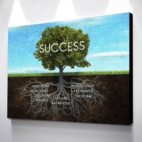 Canvas Wall Art Meadow Printed Pictures Inspirational Poster Big Tree Paintings Nordic Home Decoration Modular For Living Room