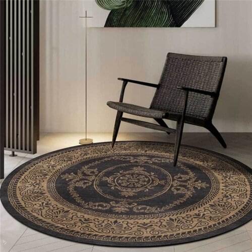 Classical European-Style round Rug Brown Ash Red Green Carpet Living Room Bedroom Bed Blanket yao lan yi Floor Mat