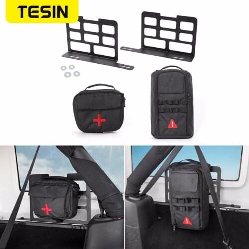TESIN Metal Car Interior Trunk Rack Storage Rack Luggage Carrier For Jeep Wrangler JK JL 2018 Up Car Accessories Styling