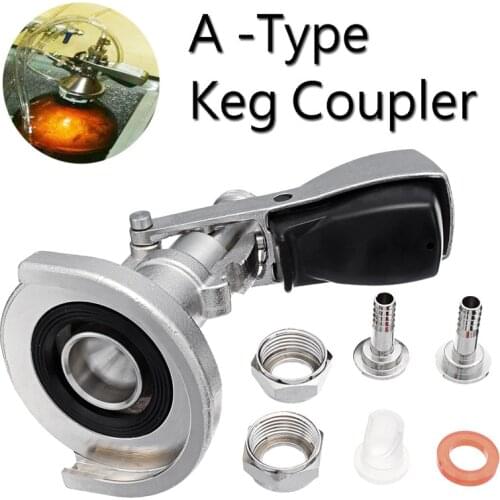 Stainless Steel A-type Keg Coupler Draft Beer Dispenser For Home Brew Connectors Coupler Head For Home brew Wine Beer Dispenser