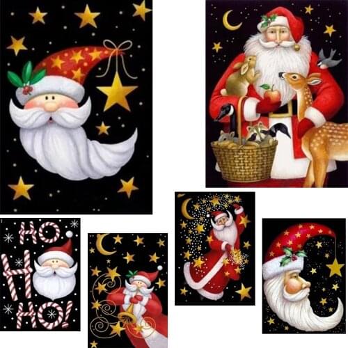 5D Poured Glue Diamond Painting Kits Scalloped Edge Santa Claus Christmas Gifts Full Round Drill Cartoon Embroidery Mosaic Gift