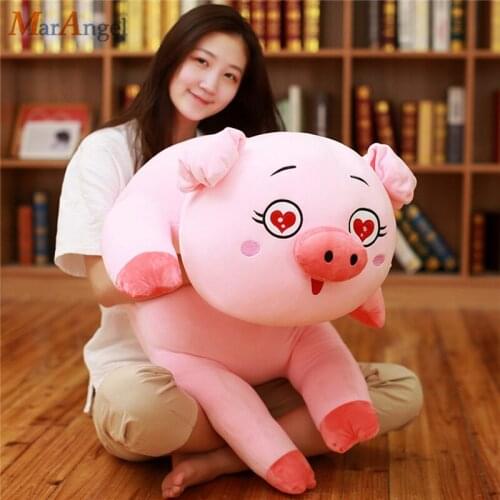 60-100cm Huge Cartoon Angel Pig plush Toys Soft Pig Pillow Cushion Chinese Zodiac Pig Doll for Kids Girl Christmas Gift