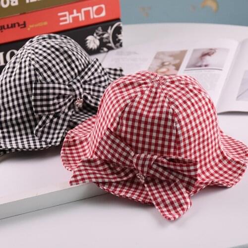 Summer Girl Outdoor Baby Bucket Hat Infant Girls Fisherman Sun Hats Cotton Children Cap Kids Princess Beach Cap Bow Girl Caps