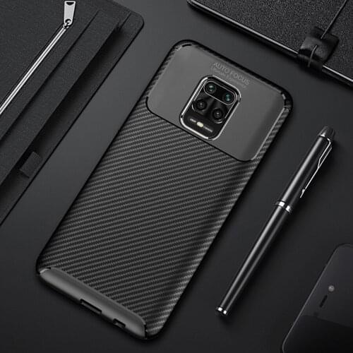 Peaktop Shockproof Case for Redmi Note 9s Note 9 Pro Max 8 Pro Carbon Fiber Silicone Phone Cover for Xiaomi Mi 10 10 Pro 9T Pro