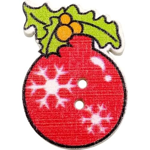 Christmas Style 2 Holes Wood Buttons Round Craft Scrapbook Sewing DIY