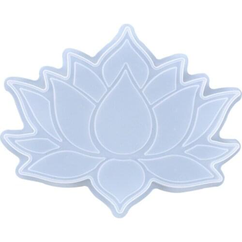 DIY Crystal Epoxy Resin Mold Lotus Coaster Tray Cup Mat Casting Silicone Mould J0PC