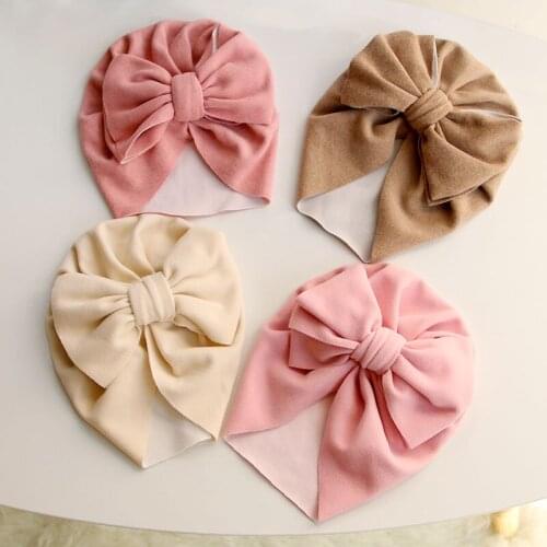 Baby Hats for Newborn Girl Bow Turban Hat Cotton Infant Toddler Flower Cap Spring Autumn Kids Beanie