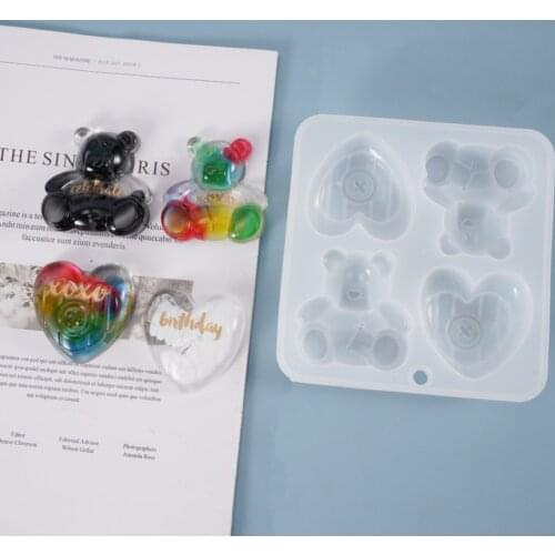 Cute Bear Sugar Silicone Mould Crystal Resin Epoxy Mold Jewelry Pendant Crafts