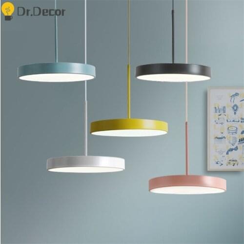 Nordic Macarons Led Pendant Lights Lighting Modern Kits Room Dining Room Kitchen Hanging Lamp Living Room Pendant Lamp Luminaria