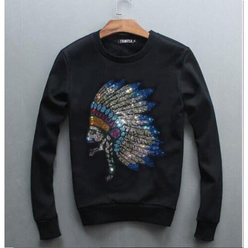 Mens Sweatshirt Hoodie Top Autumn New Style Letters Print Patchwork O-neck Long Sleeves Pullover Sweatshirt Poleron Hombre