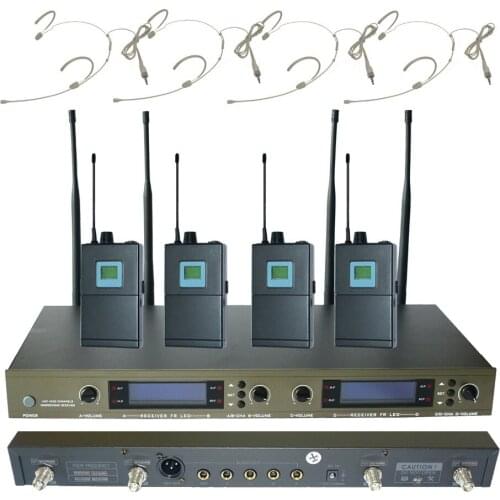 U-4004-OK-1B/HM-4035 Factory Supply 4 Channels Wireless Headband Microphone with Headset MIC